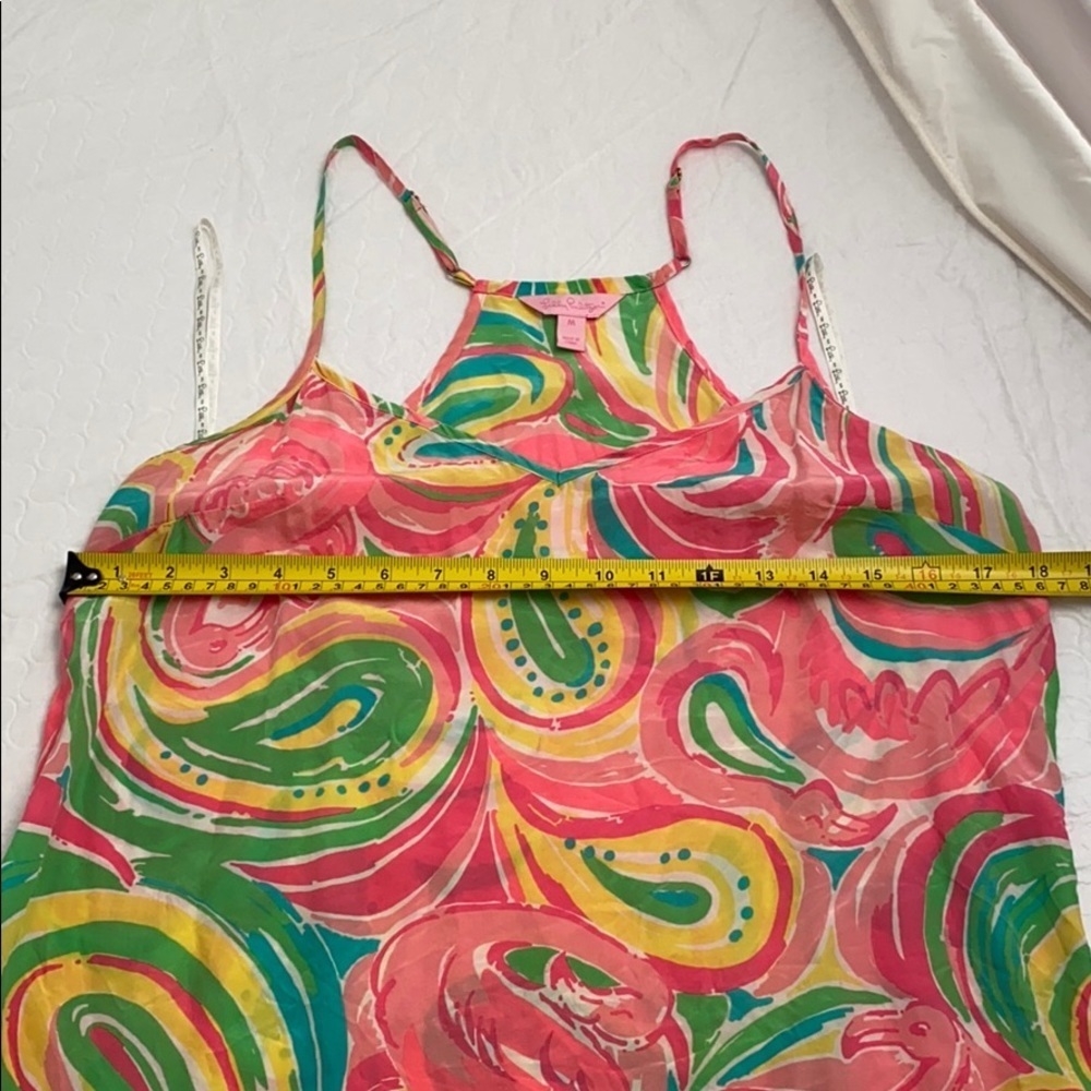 Lilly Pulitzer Dusk multicolor racer back silk camisole top in Flamingo - Picture 7 of 9